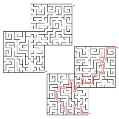 Maze Conundrum Geometric Labyrinth Maze. Vector