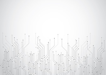 Abstract background with technology circuit board texture. Electronic motherboard illustration. Communication and engineering concept. Vector illustration