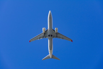 passenger airplane on sky composition photography
