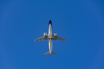 passenger airplane on sky composition photography