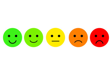 Set of emoji. Emoticons vector icon. Rating for web or app