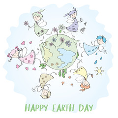 Fairies and planet earth, earth day