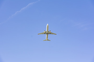 passenger airplane taking off composition photography