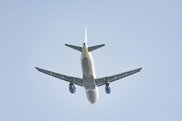 passenger airplane taking off composition photography