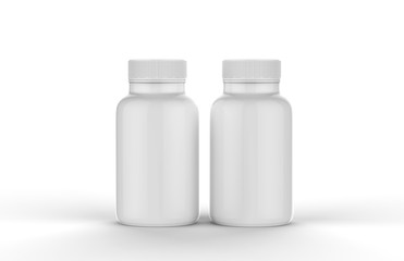 Supplement Jar Mock-up Template On Isolated White Background, Ready For Your Design Presentation, 3D Illustration.
