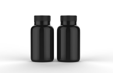 Supplement Jar Mock-up Template On Isolated White Background, Ready For Your Design Presentation, 3D Illustration.