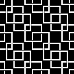 Black and white monochrome geometric seamless pattern