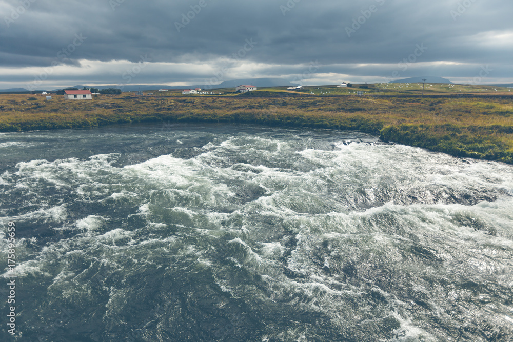 Wall mural Summer Iceland Landscape with Raging River