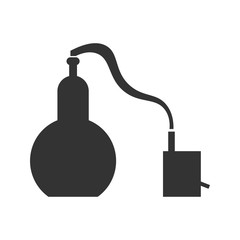 Alembic in flat design. The chemical process is a sample.