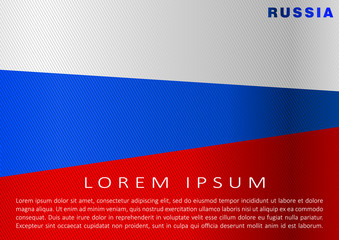 horizontal flag of Russia with the texture of the fabric (white-blue-red)