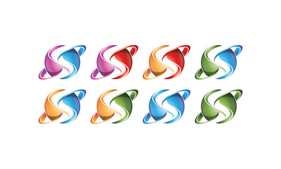 Obraz premium Streamsoft / Letter S Logo - Colorful Letter S Logo Template with Multiple Colors Variations