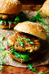 chicken, turkey cranberry burgers
