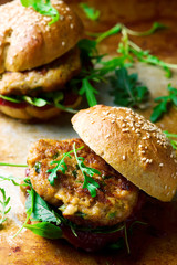 chicken, turkey cranberry burgers