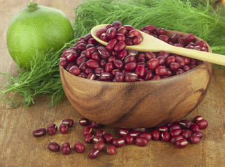 Adzuki Beans on Background with Spoon