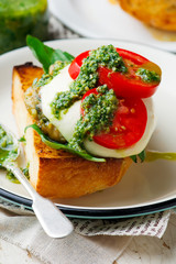 open face chicken mozzarella melts burgers