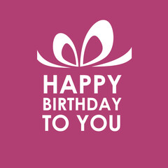 Obraz premium A gift for your happy birthday. Vector box with bow, text of word