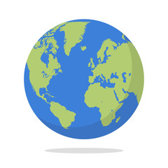 Earth globe on white background