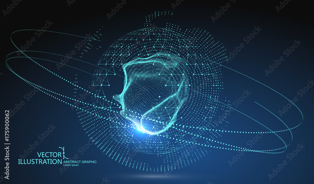 Poster futuristic globalization interface, a sense of science and technology abstract graphics.