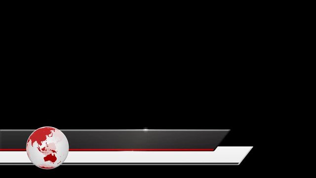 Globe Lower Third Alpha Channel Red Earth