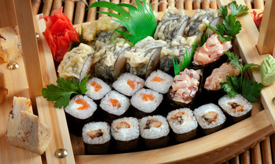 Assorted sushi rolls