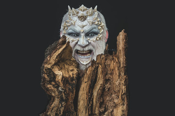 man with thorns on face