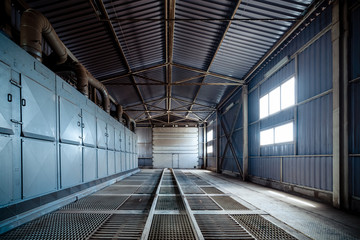 Large hangar lattice floor.