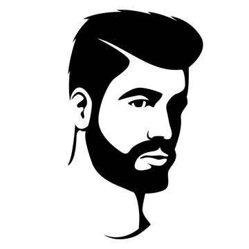 hipster men head face vector illustration 