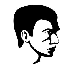 hipster men head face vector illustration  profile side