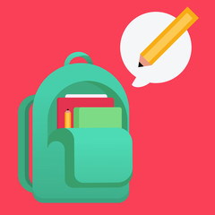 School bag vector illustration