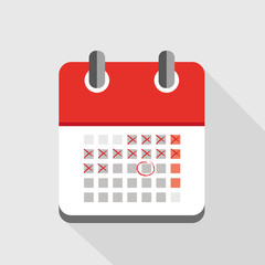 Tage zählen im roten Kalender