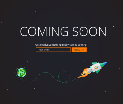 Coming Soon Website Template. Coming Soon Landing Page Design. Coming soon page for a new website. We are Launching Soon – Illustration