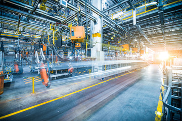 Fototapeta robots welding in a car factory obraz
