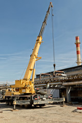 Works on installation of pipelines with auto crane heavy-duty © berkut_34