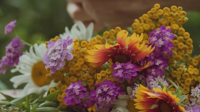 A beautiful summer bouquet of flowers shot in slow motion.