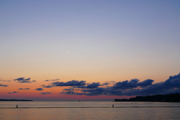 Portoroz, Sonnenuntergang am Meer
