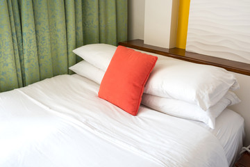 pillows and Comfortable soft  on the bed.