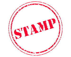 STAMP RED Stamp Text on Circle white backgroud