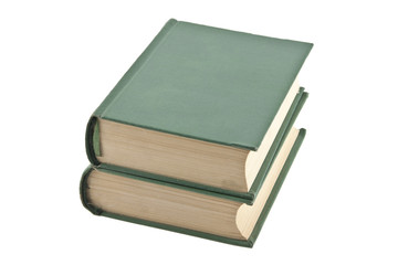 old green book isolated on white background