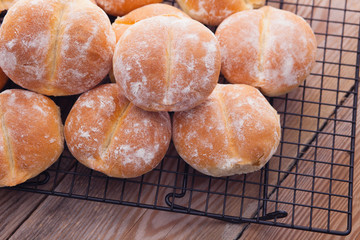 fresh homemade buns