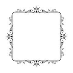 stylish elegant vintage frame with monograms
