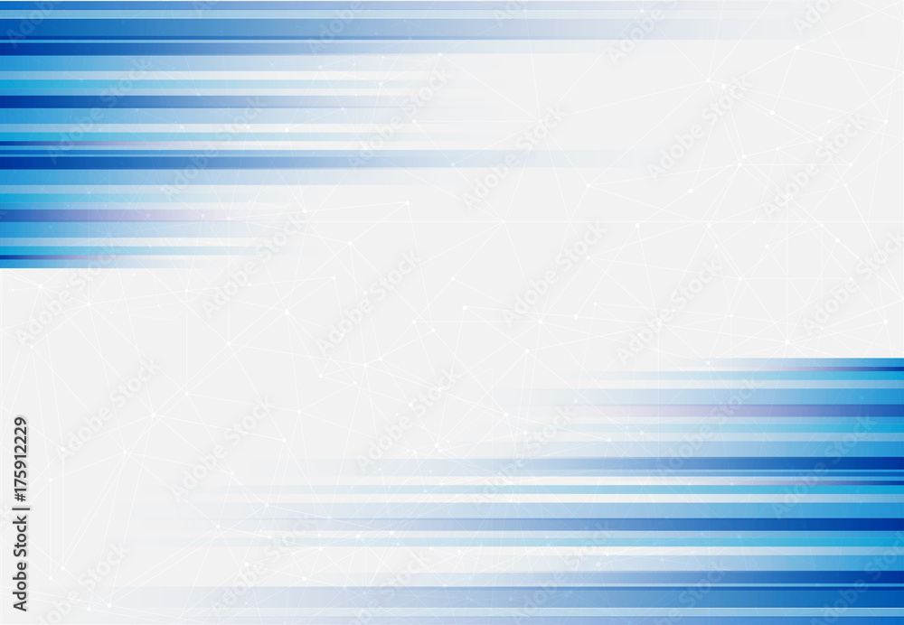 Canvas Prints blue abstract horizonal lines background technology with polygon geometric, vector