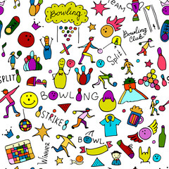 Bowling, seamless pattern for your design