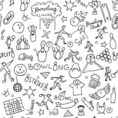 Bowling, seamless pattern for your design