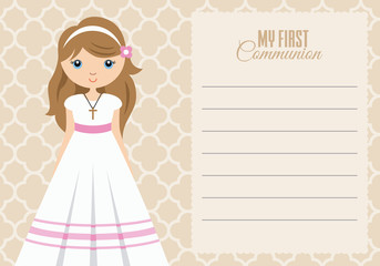 my first communion girl. Space for text