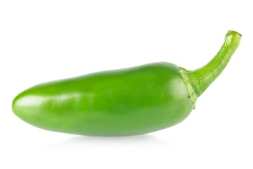 Fresh jalapeno pepper, isolated on white background. Stock