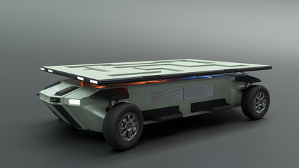autonomous vehicle truck 3d illustration
