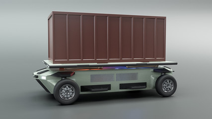 autonomous vehicle truck 3d illustration