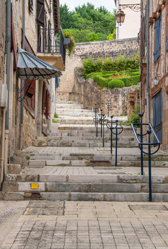 Terrasson. Escalier dans la vieille ville. Dordogne. Nouvelle Aquitaine