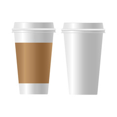 Realistic paper coffee cup