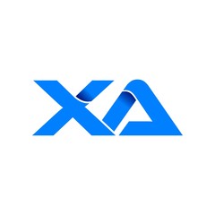 xa logo initial logo vector modern blue fold style
